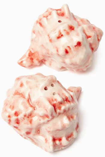 Shell Hand-painted Salt & Pepper Shaker Set in Ceramic