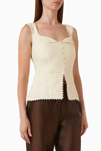 Viola Top in Linen