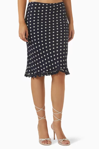 Layla Polka-dot Skirt in Georgette