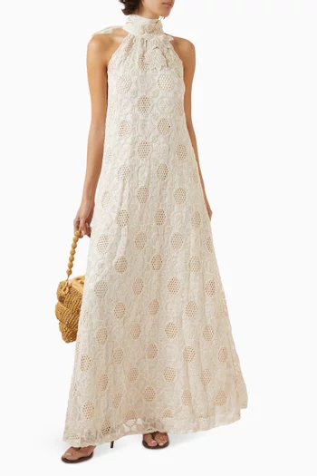 Vessia Halter-neck Maxi Dress in Georgette