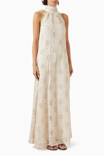Vessia Halter-neck Maxi Dress in Georgette