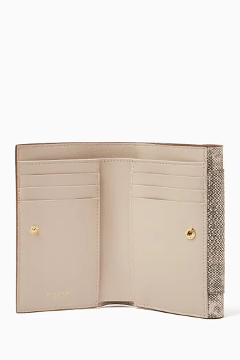 Serpenti Forever Compact Wallet in Karung Leather