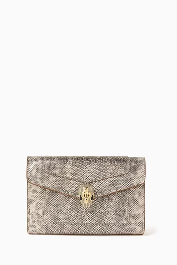 Serpenti Forever Compact Wallet in Karung Leather