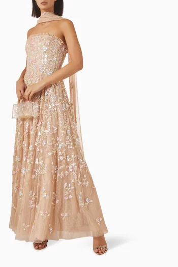 Forget-Me-Not Scarf Gown in Tulle