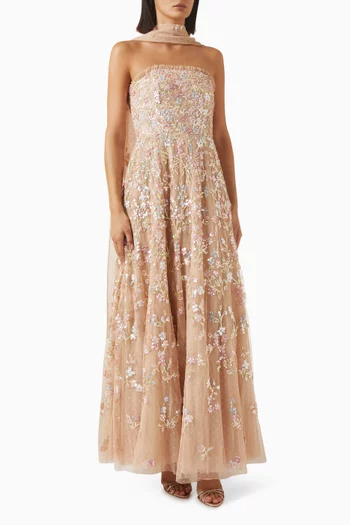 Forget-Me-Not Scarf Gown in Tulle