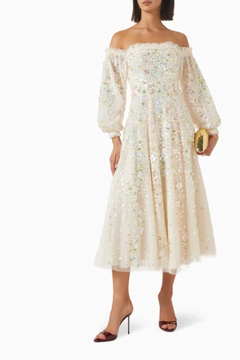 Confetti Gloss Off-shoulder Ballerina Dress