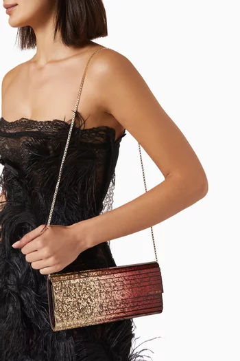 Sweetie Glitter Clutch in Acrylic
