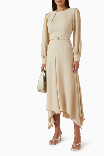 Asymmetric Belted Dress