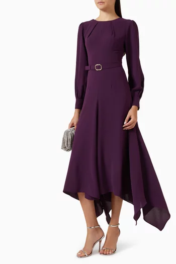 Asymmetric Belted Dress