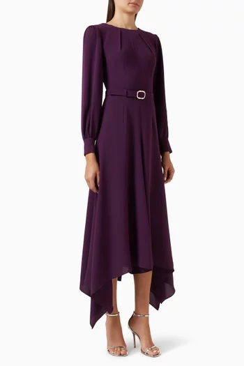 Asymmetric Belted Dress