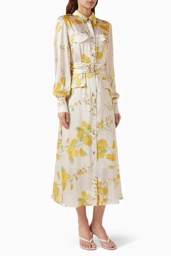 Floral-print Belted Dress