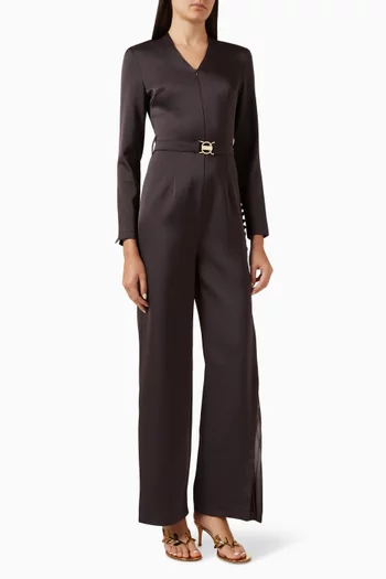 Wide-leg Pleated Jumpsuit