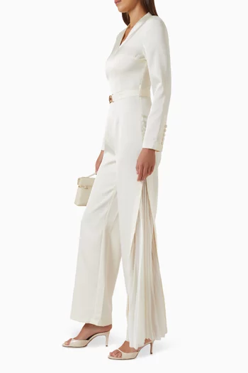 Wide-leg Pleated Jumpsuit