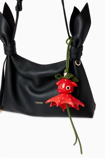 Strawberry Charm in Calfskin Leather
