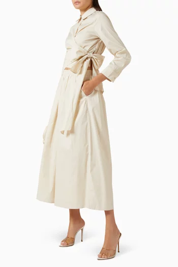 Draped Tie-up Co-ord Set in Cotton