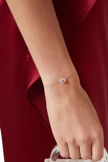 1735 Pink Sapphire & Diamond Bracelet in Platinum