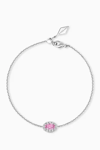 1735 Pink Sapphire & Diamond Bracelet in Platinum