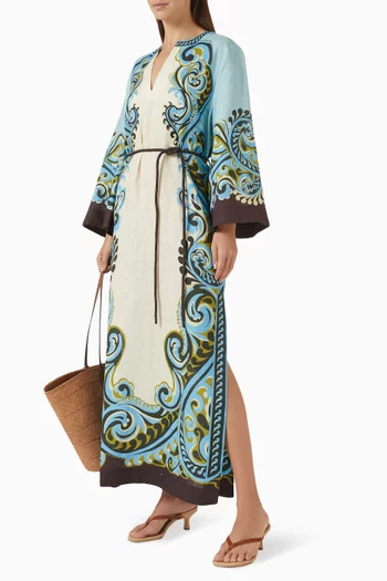 Natalia Midi Dress in Linen