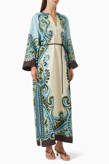 Natalia Midi Dress in Linen