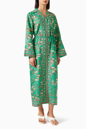 Fish Sticks Shirt Dress in Linen