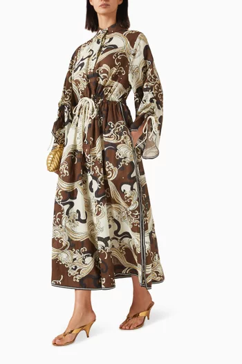 Otis Midi Shirt Dress in Ramie