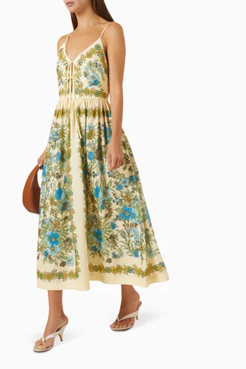 Sophia Midi Dress in Linen