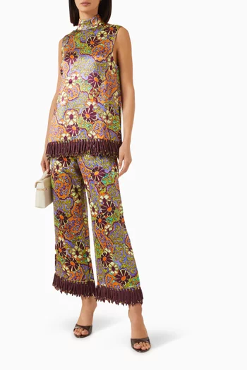 Joanna Floral Culotte Pants in Viscose