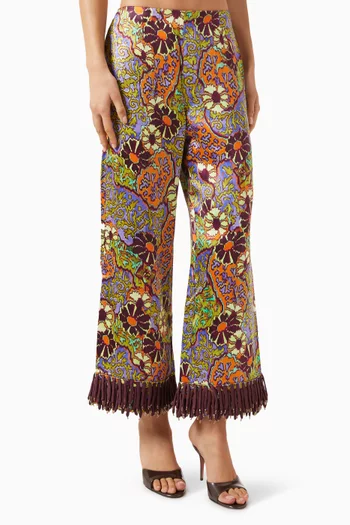 Joanna Floral Culotte Pants in Viscose