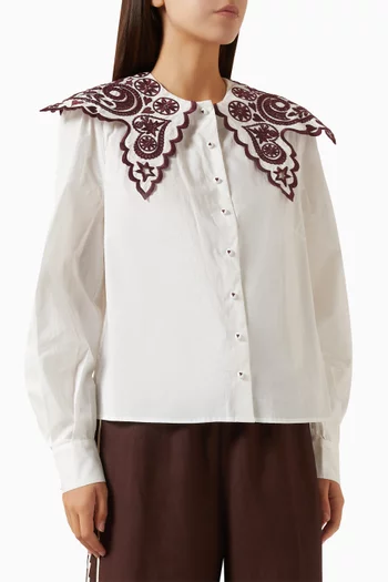 Bobby Embroidered Shirt in Cotton-poplin