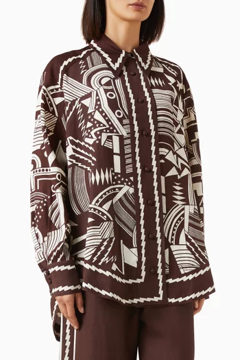 Lori Printed Shirt in Cotton-poplin