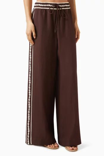 Lori Wide-leg Pants in Linen-blend