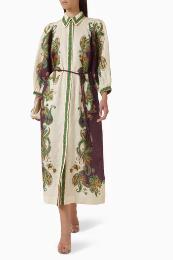 Ruthie Belted Shirtdress in Linen