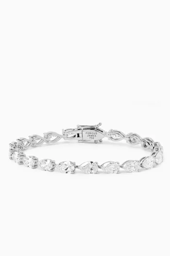 13ct Pear Diamond Tennis Bracelet in 18kt White Gold
