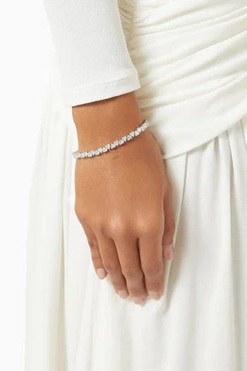 10ct North South Heart Diamond Tennis Bracelet in 18kt White Gold