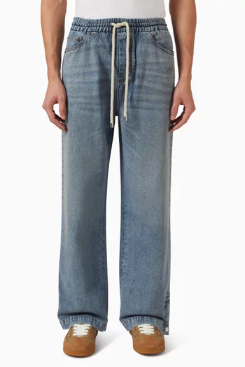 Baggy Drawstring Jeans in Denim