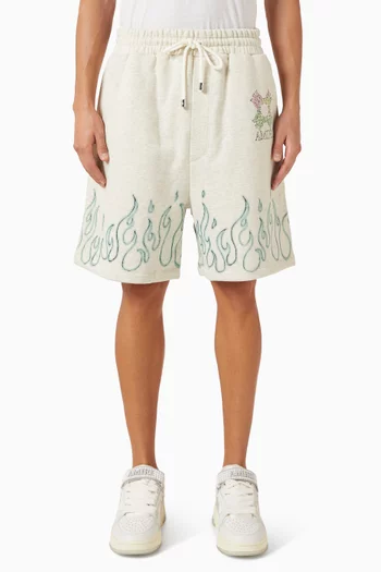 Ma Quad Flames Sweatshorts in Cotton