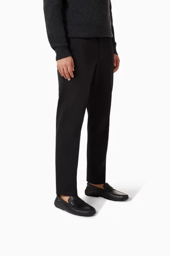 Pavlos-U Driving Loafers in Grained Leather