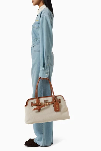 Aventure Shoulder Bag in Canvas & Leather