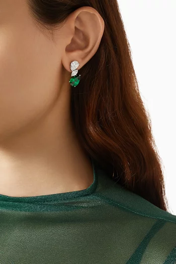 Pear Marquise Diagonal Drop Earrings