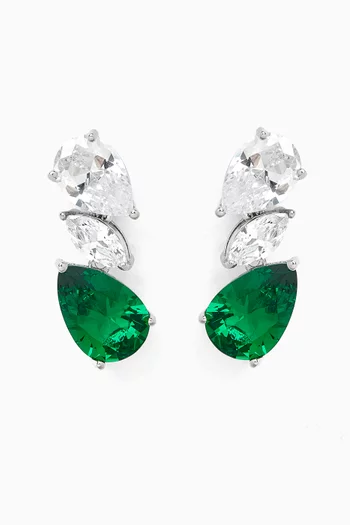 Pear Marquise Diagonal Drop Earrings