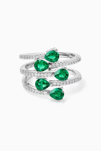 CZ Claw Pear Pavé Ring