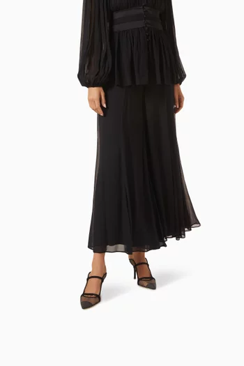 Maureen 85 Mules in Stocking Mesh