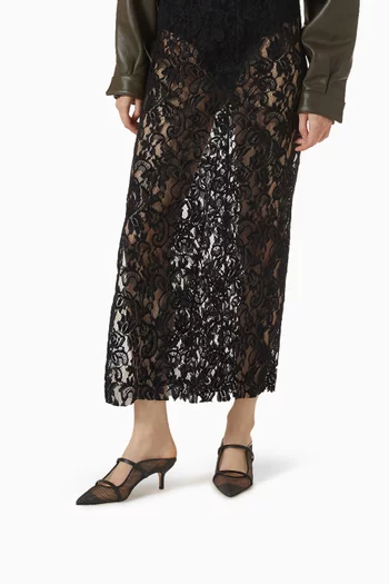 Maureen 45 Mules in Stocking Mesh