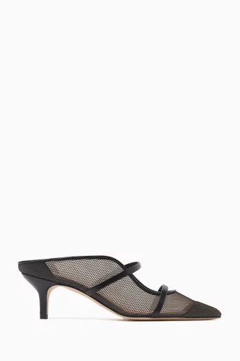 Maureen 45 Mules in Stocking Mesh