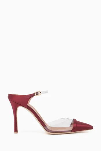 Uma 90 Mules in Satin & PVC