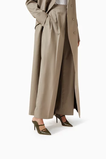 Maureen 85 Mules in Croc-embossed Leather
