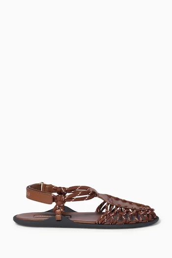 Cord Sandals in Leather