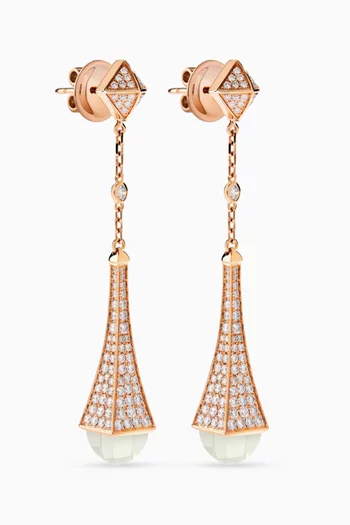 Cleo Diamond & Moonstone Earrings in 18kt Gold