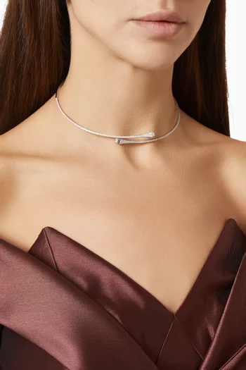 Cleo Diamond Slim Choker in 18Kt White Gold
