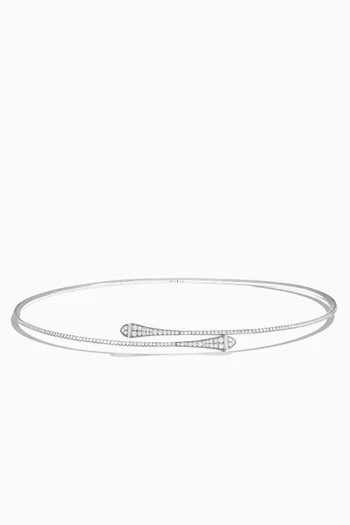 Cleo Diamond Slim Choker in 18Kt White Gold